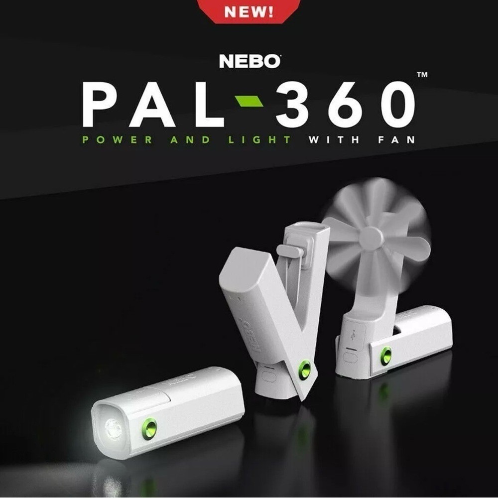 NEBO‎ PAL-360 Power Bank Light Fan USB-C Rechargeable New
